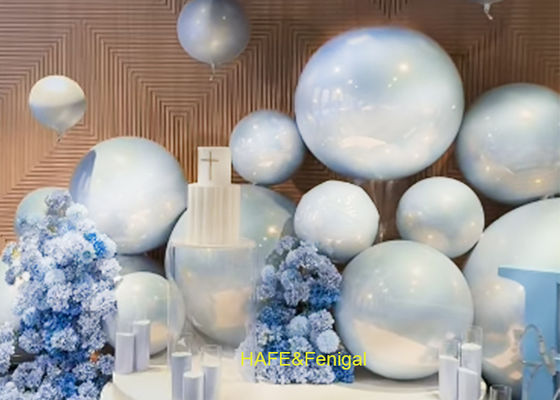 Durable PVC White Shiny Balloons Suitable For Wedding Or Birthday Decorations