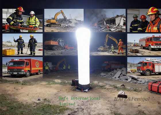 Columnus Inflatable Light Tower with 100,000-110,000 lm Output for Rapid Deployment and AC/DC Dual-Power Operation
