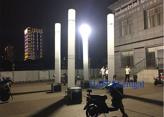 Torre de luz inflable ligera con lámpara de halogenuros metálicos de 1150W para montaje rápido en construcción y eventos al aire libre