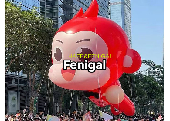 Globos de desfile de helio de PVC de 5 m / 16 pies personalizados con diseño de personaje de mono de dibujos animados