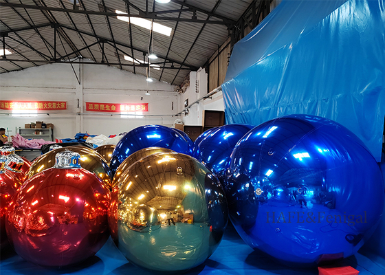 Globo inflable de espejo de ambiente navideño, PVC, diámetro 2 metros, color personalizable