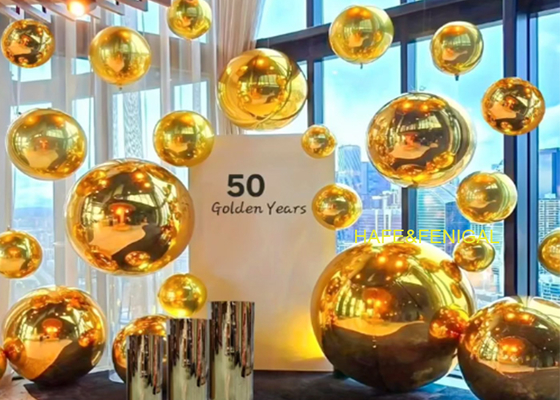 1.5m de doble capa de espesor duradero PVC globo espejo dorado para la decoración de la fiesta de cumpleaños