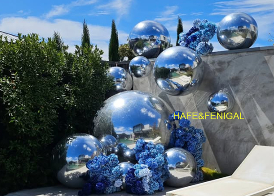 Globos inflables de doble capa de PVC plateado espejo de 0,4 m – 10 m para empresas de alquiler de eventos