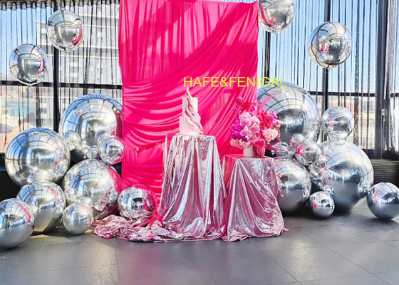 32 pulgadas de PVC de plata de espejo globos para colgar de techos o árboles o uso en el suelo
