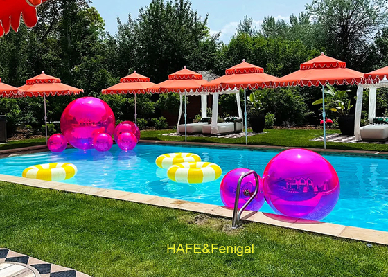 Globo espejo de PVC violeta de 1m 1.2m para decoración de fiesta en la piscina
