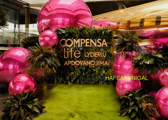 Balón de espejo rosa de PVC para bodas y fiestas