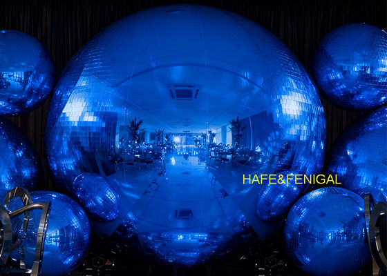 High-Quality PVC Inflatable Shiny PVC Blue Mirrored Balloons For Elegant Event Decor