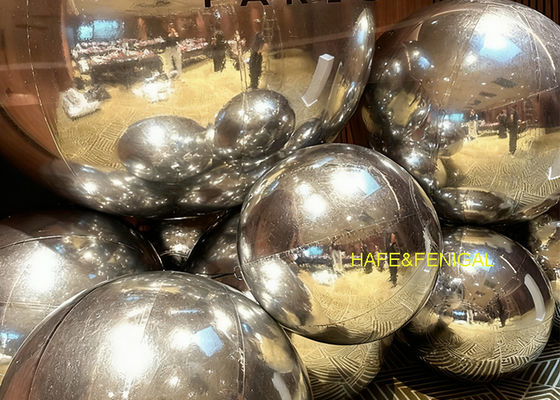 Globos inflables espejados de PVC plateado para organizadores de eventos y diseñadores