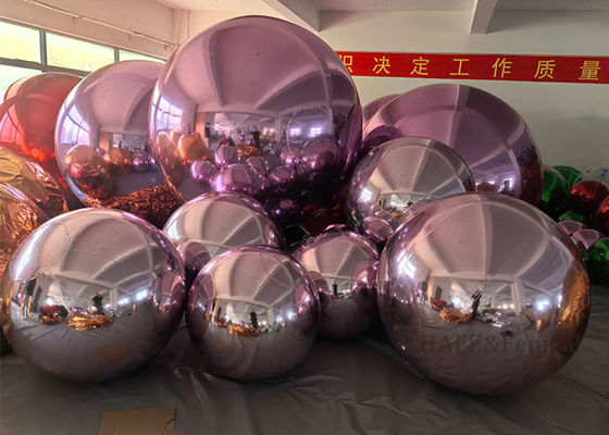 Decoración de ambiente festivo con bolas de espejo inflables de PVC de doble capa en varios colores