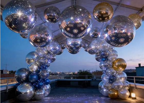 Sealed PVC Inflatable Mirror Ball 1.5m-3m For Event And Exhibition Decoration