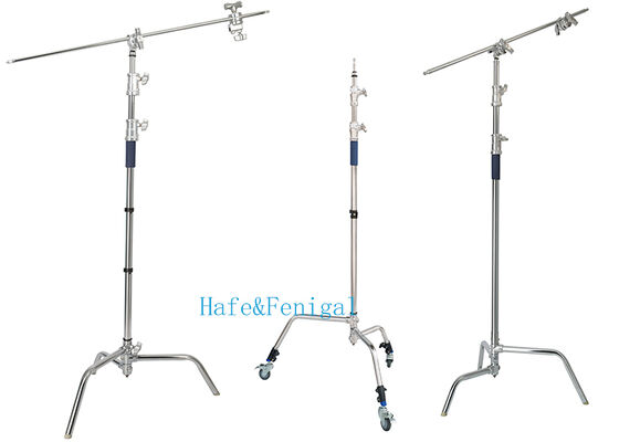 Soporte de agarre C-Stand profesional de acero inoxidable con brazo extensible, base de tortuga y secciones ajustables