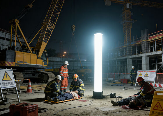 Torre de luz inflada compacta con tecnología de inflación rápida y luces LED duraderas para uso exterior versátil