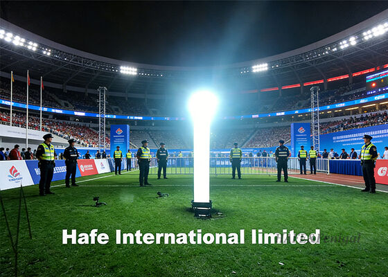 Torre luminosa compacta inflable con doble alimentación AC / DC y hasta 10 metros de altura para iluminación de construcción y de emergencia