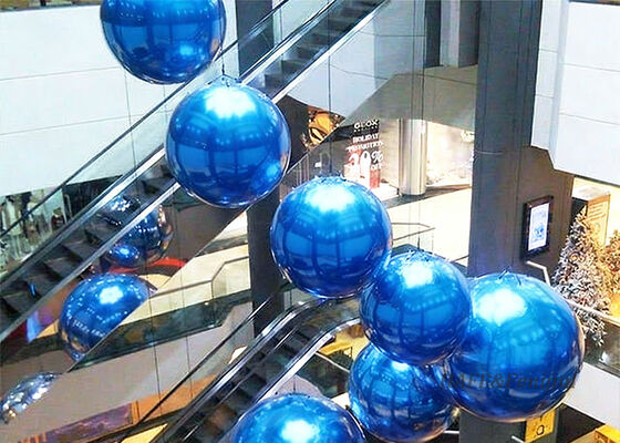 0Balones de espejo reflectante de PVC de.8 mm adecuados para decoraciones colgantes en centros comerciales