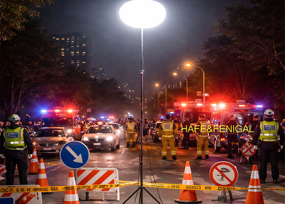 Luces de globo LED seguras de 400w montadas en un trípode ajustable para respuesta rápida