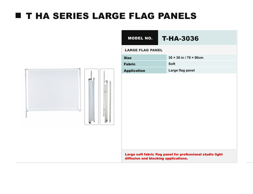 Panel de bandera grande de la serie THA con control de luz de precisión versatilidad sin igual y tejido de difusión suave