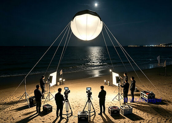 Luz de globo de helio LED de 3600W con CRI 96-99 y estructura elíptica para producción de cine y estudio
