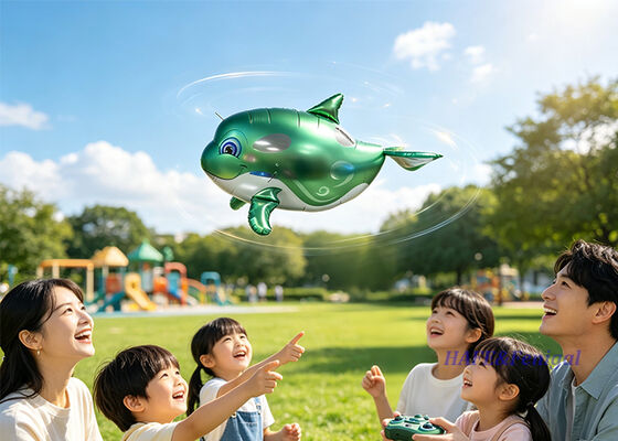 Dirigible de Helio de Orca Volador con Control Remoto Personalizado con Control de Vuelo Giro-Estabilizado y Película de Aluminio PP + PA Ligera