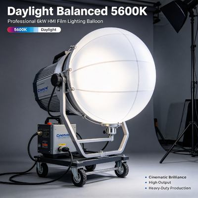 Balón profesional de iluminación de película HMI de 6kW con 5600K de luz diurna y control DMX