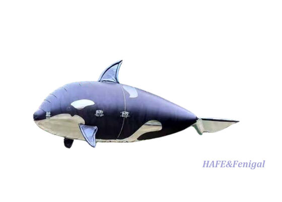 Dirigible de helio de orca voladora con control remoto, control de vuelo giroscópico y película de aluminio PP + PA ligera